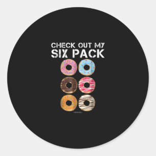 Adesivo Redondo Veja Minha Rosquinha De Seis Pacotes - Engraçado G