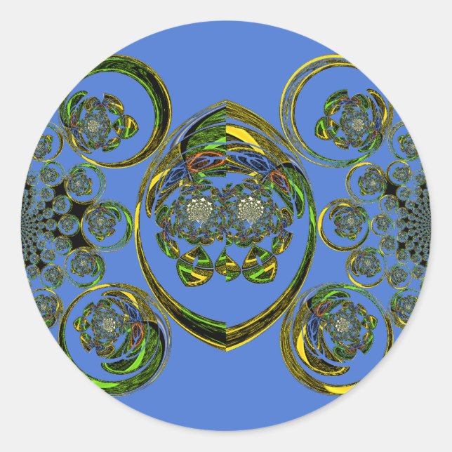 Adesivo Redondo Veja minhas curvas azuis (Frente)