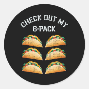 Adesivo Redondo Veja o meu humor Taco Gym Tee Engraçado Bodyb