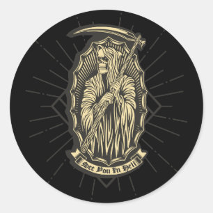 Adesivo Redondo Veja-o no inferno