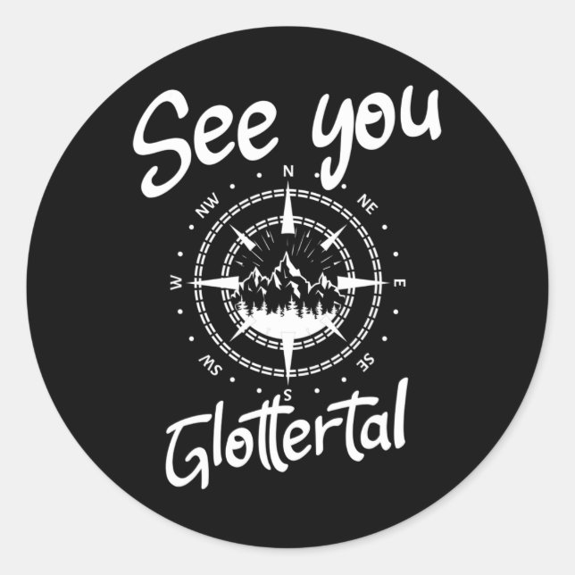 Adesivo Redondo Veja Você Caminhando Na Glottertal Alemanha Vacina (Frente)