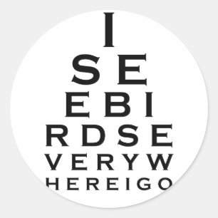Adesivo Redondo Vejo Pássaros Eyechart