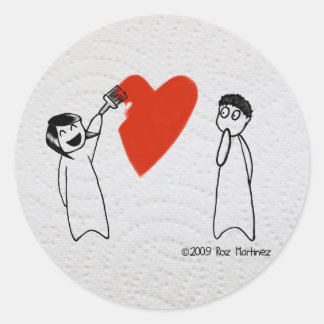 Adesivo Redondo Vejo uma parede branca