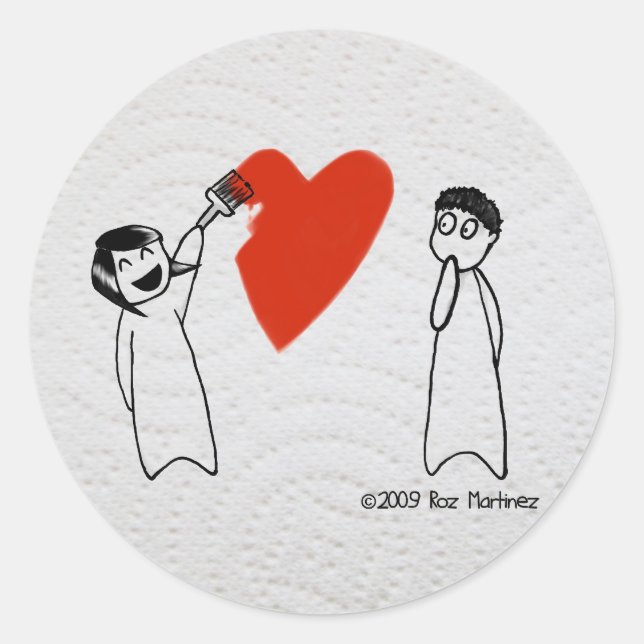 Adesivo Redondo Vejo uma parede branca (Frente)