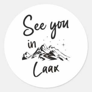 Adesivo Redondo Vejo Você No Esqui De Férias De Suiça De Laax