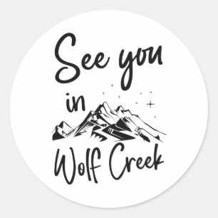 Adesivo Redondo Vejo Você No Esqui De Férias Dos Eua Em Wolf Creek