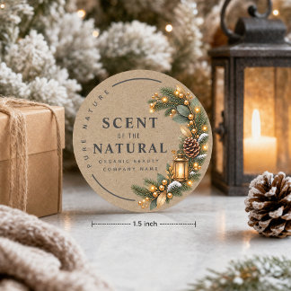 Adesivo Redondo Vela de Beleza Orgânica Natural com Aroma Rústico