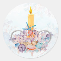 Vela de Férias com Conchas e Corais