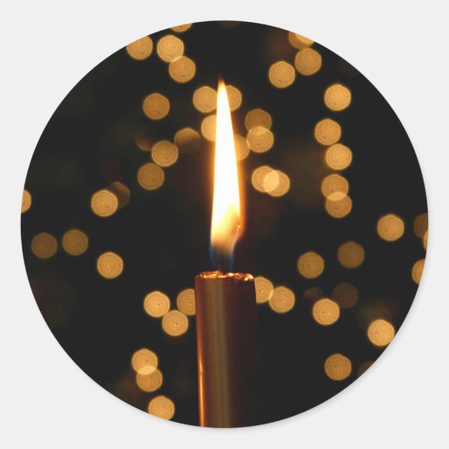 Adesivo Redondo Vela de Natal (Frente)