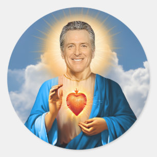 Adesivo Redondo Vela de Oração de São Gavin Newsom