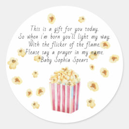 Adesivo Redondo Vela De Pipoca De Aquarela