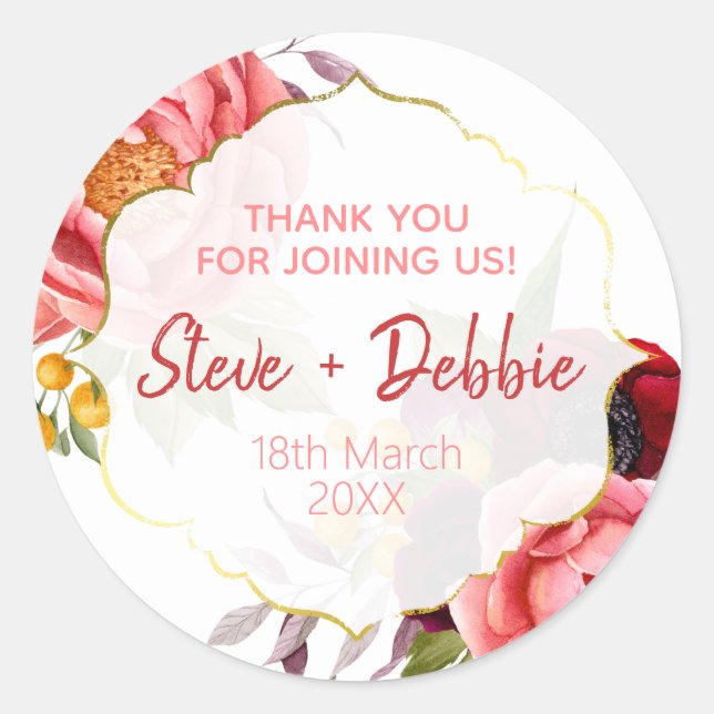 Adesivo Redondo Vela de Soja Bálsamo Labial Rosa Branco Obrigada C (Frente)