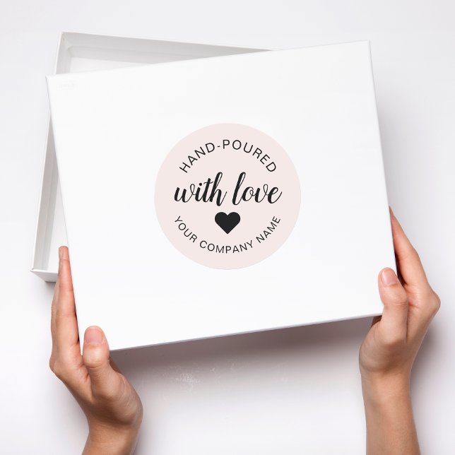 Adesivo Redondo Vela "Derramada à Mão" Com Amor  (Criador carregado)