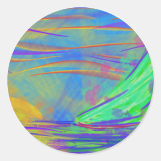 Adesivo Redondo vela do pôr do sol