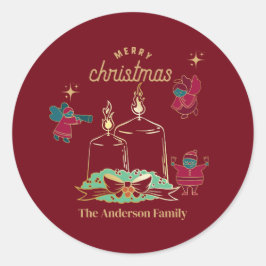 Adesivo Redondo Vela e fada