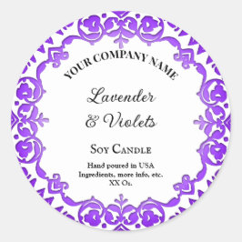 Adesivo Redondo Vela Floral Rústica Editável