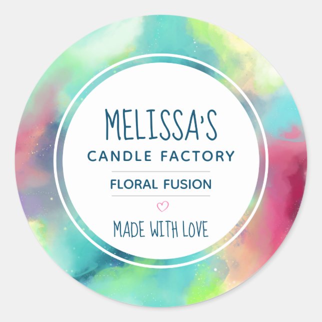 Adesivo Redondo Vela legal de Nóbulos Verdes e Vermelhos (Frente)