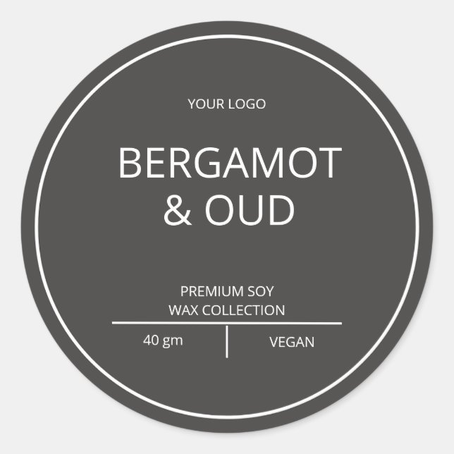 Adesivo Redondo Vela Moderna Elegante Simples (Frente)