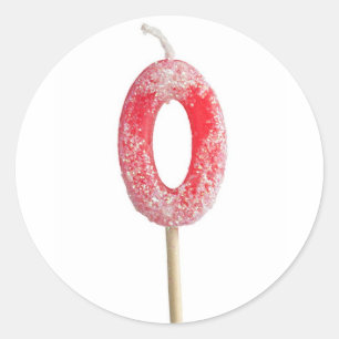 Adesivo Redondo Vela número 0 do aniversário