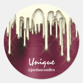 Adesivo Redondo Velas Barramento Pequeno Nome Iness Drivers Dourad