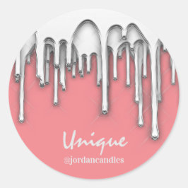 Adesivo Redondo Velas Barramento PequenoNome Iness Cinza Prateado 