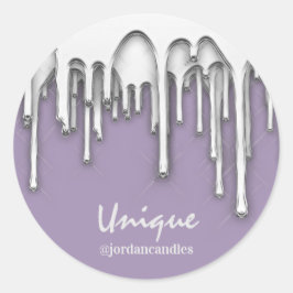 Adesivo Redondo Velas Barramento PequenoNome Iness Cinza Prateado 