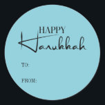 Adesivo Redondo Velas de Feriado Moderno Feliz Hanukkah<br><div class="desc">Personalize o texto personalizado acima. Você pode encontrar itens de coordenação adicionais na nossa coleção "Modern Happy Hanukkah Candles".</div>
