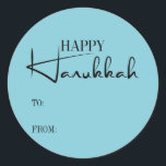 Adesivo Redondo Velas de Feriado Moderno Feliz Hanukkah<br><div class="desc">Personalize o texto personalizado acima. Você pode encontrar itens de coordenação adicionais na nossa coleção "Modern Happy Hanukkah Candles".</div>