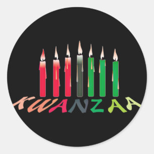 Adesivo Redondo Velas de Kwanzaa
