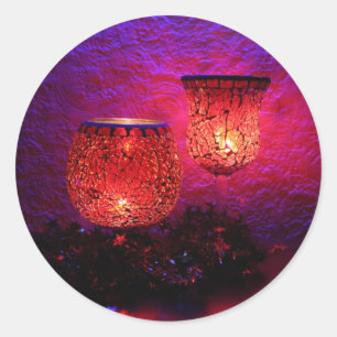 Adesivo Redondo Velas de Natal de Natal de Férias