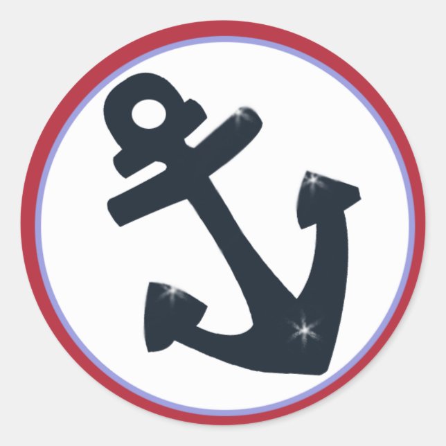 Adesivo Redondo Velas/Favoritos de Envelope de Anchor de Navegação (Frente)