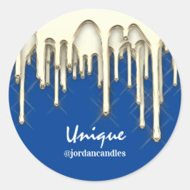 Adesivo Redondo Velas Pequeno Barramento Nome Iness Faux Dourado A