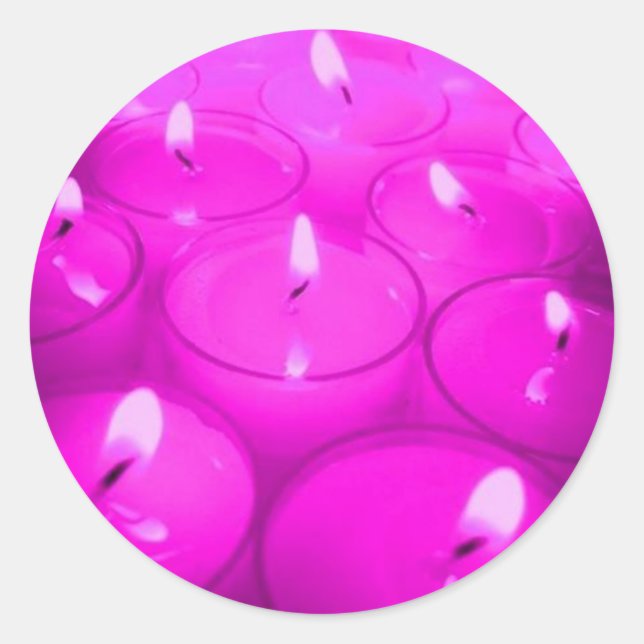 Adesivo Redondo Velas Rosa (Frente)