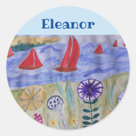 Adesivo Redondo Velas Vermelhas e Flores