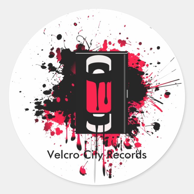 Adesivo Redondo Velcro City Records Sticker (Frente)