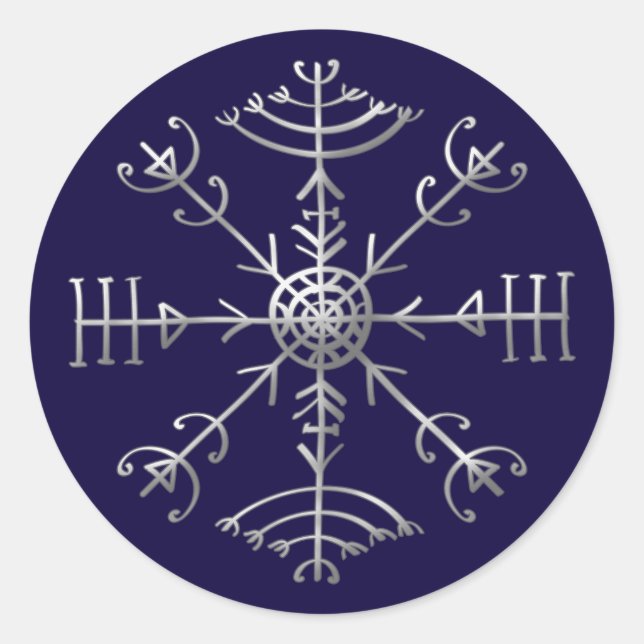 Adesivo Redondo Veldismaga, Islândia, Proteção, Rune, Magia (Frente)