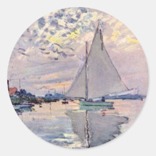 Adesivo Redondo Veleiro Le Pequeno-Gennevilliers Claude Monet