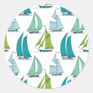 Adesivo Redondo Veleiros no teste padrão da água