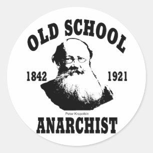 Adesivo Redondo Velha escola  --  Peter Kropotkin