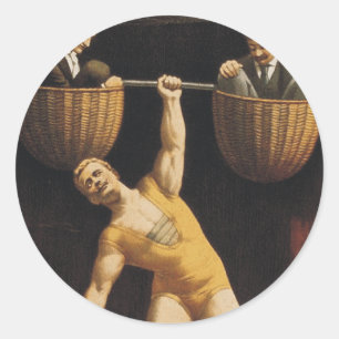 Adesivo Redondo Velha escola SUPERIOR do halterofilismo