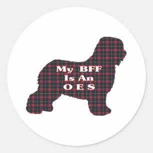 Adesivo Redondo Velhinho do Sheepdog BFF