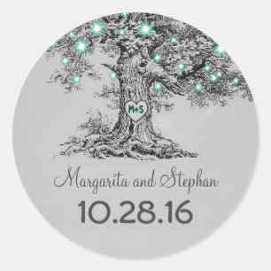 Adesivo Redondo Velho carvalho-chalé-de-carvalho