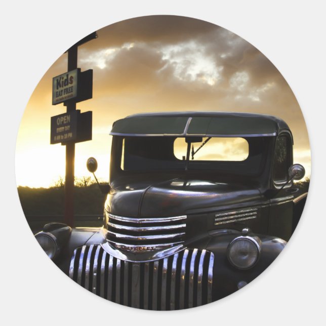 Adesivo Redondo Velho Chevy Truck Stickers (Frente)