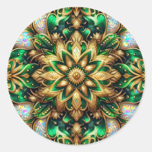 Adesivo Redondo VELHO E Dourado Natal ~