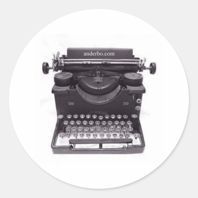ADESIVO REDONDO VELHO TIPEWRITER (Frente)