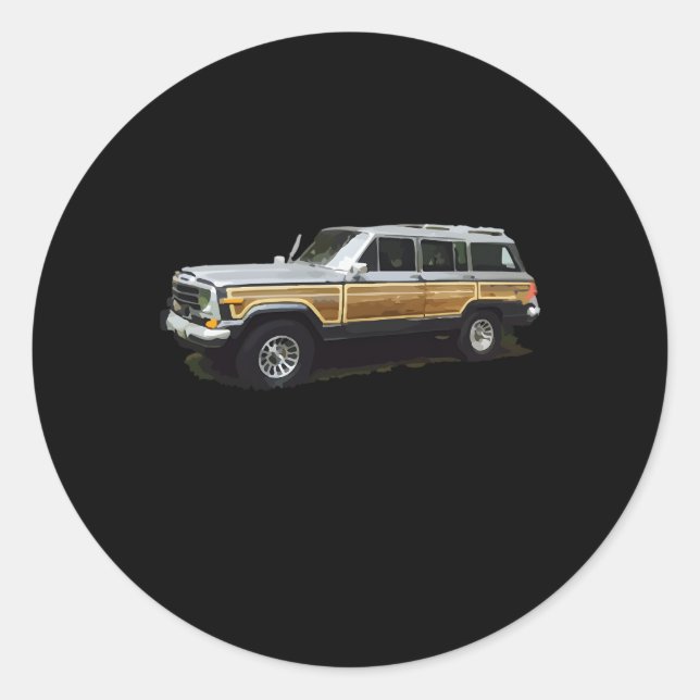 Adesivo Redondo Velho Woodie Wagon Surf Carro-Caminhão Suv (Frente)