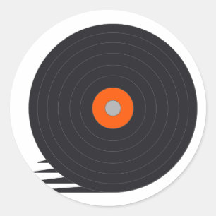 Adesivo Redondo Velocidade gravada - DJ, disco-jóquei, música,