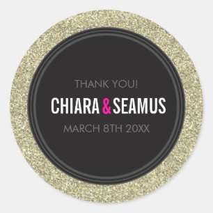 Adesivo Redondo VELOCIDADOR SEAL simples, preto-branco-de-ouro