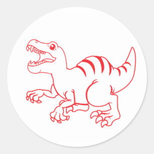Adesivo Redondo Velociraptor Sticker