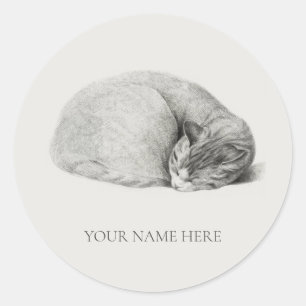 ADESIVO REDONDO VELOPE SINALIZADOR: ILUSTRAÇÃO DO GATO DE ESPERA
